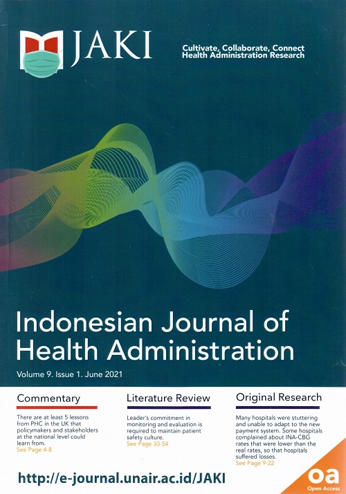 JAKI : Indonesian Journal of Health Administration