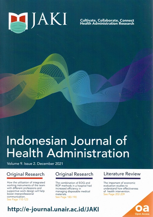 JAKI : Indonesian Journal of Health Administration