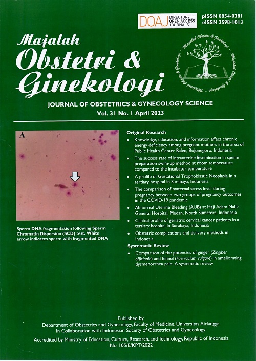 Majalah Obstetri & Ginekologi (Journal Of Obstetrics & Gynecology Science)