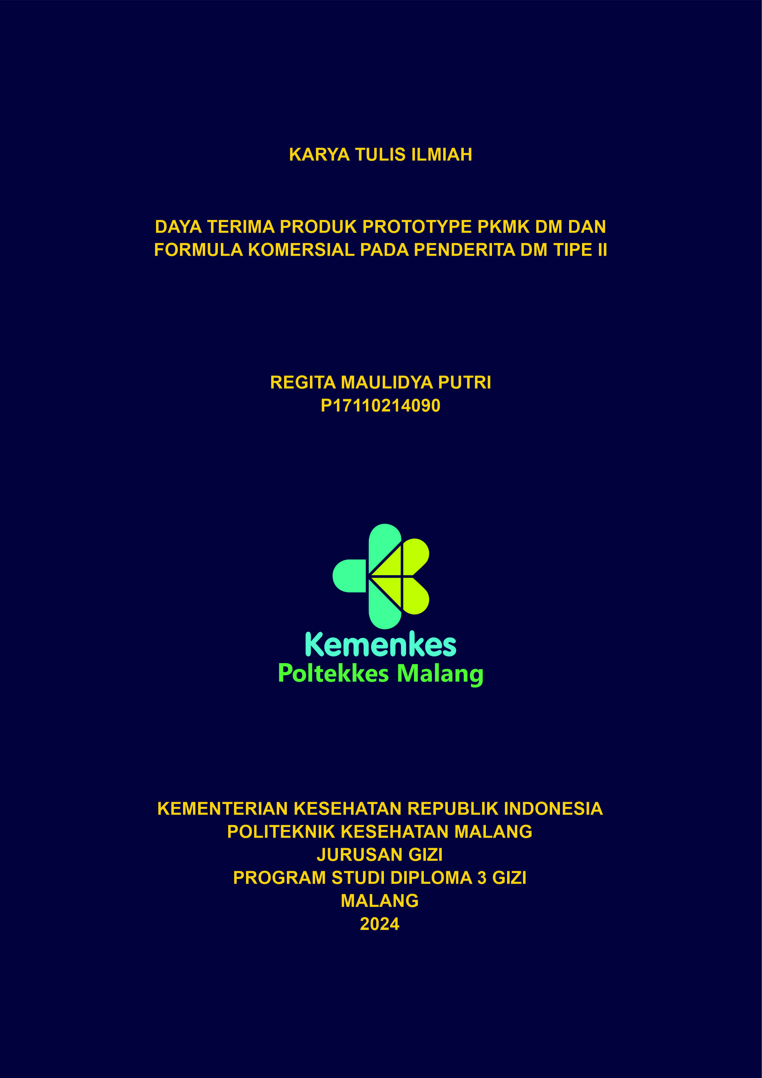 DAYA TERIMA PRODUK PROTOTYPE PKMK DM DAN FORMULA KOMERSIAL PADA PENDERITA DM TIPE II