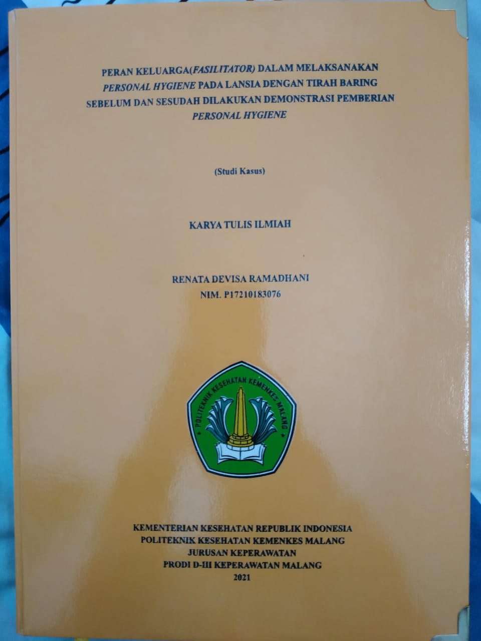 PERAN KELUARGA(FASILITATOR) DALAM MELAKSANAKAN PERSONAL HYGIENE PADA LANSIA DENGAN TIRAH BARING SEBELUM DAN SESUDAH DILAKUKAN DEMONSTRASI PEMBERIAN PERSONAL HYGIENE