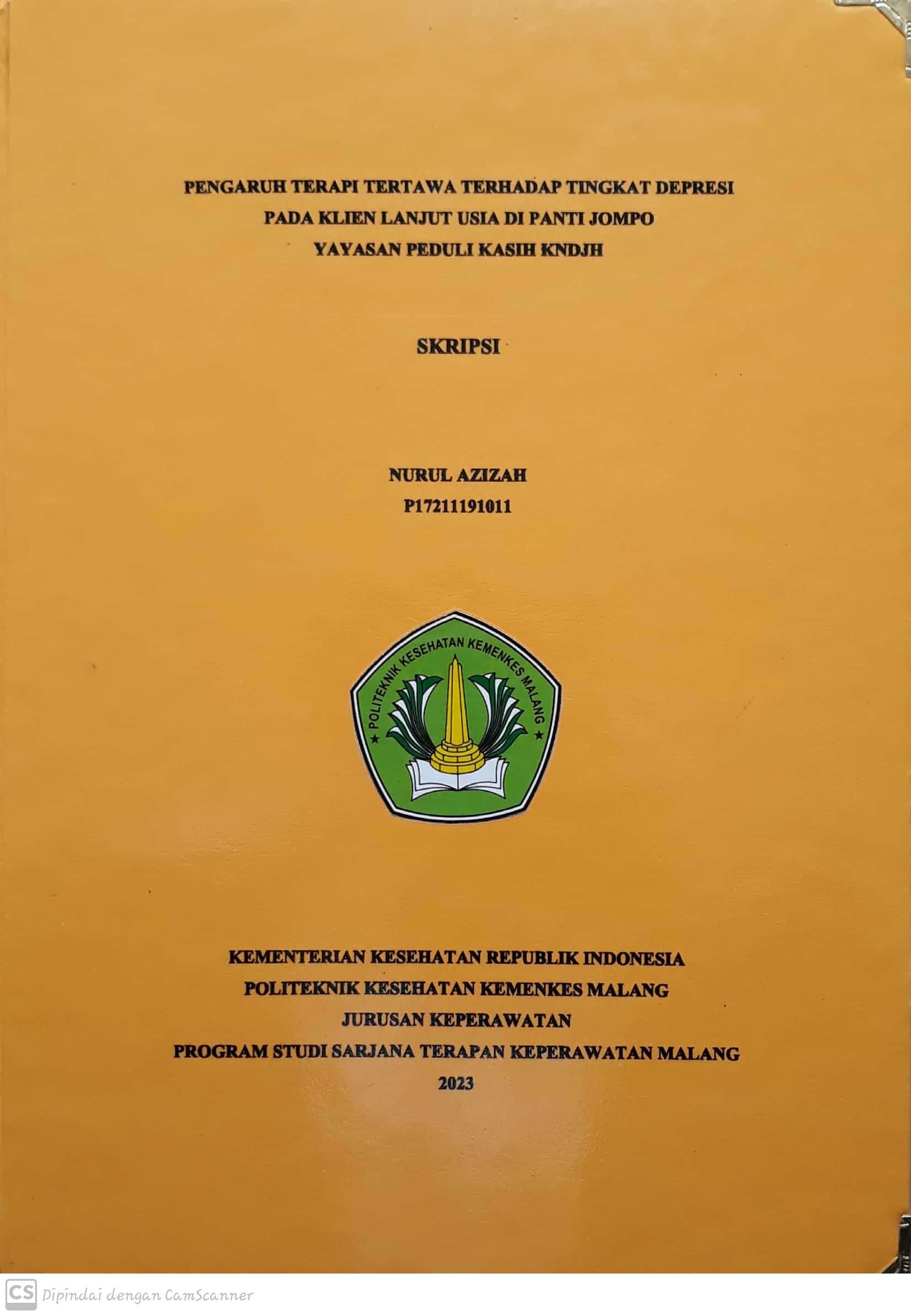 PENGARUH TERAPI TERTAWA TERHADAP TINGKAT DEPRESI PADA KLIEN LANJUT USIA DI PANTI JOMPO YAYASAN PEDULI KASIH KNDJH