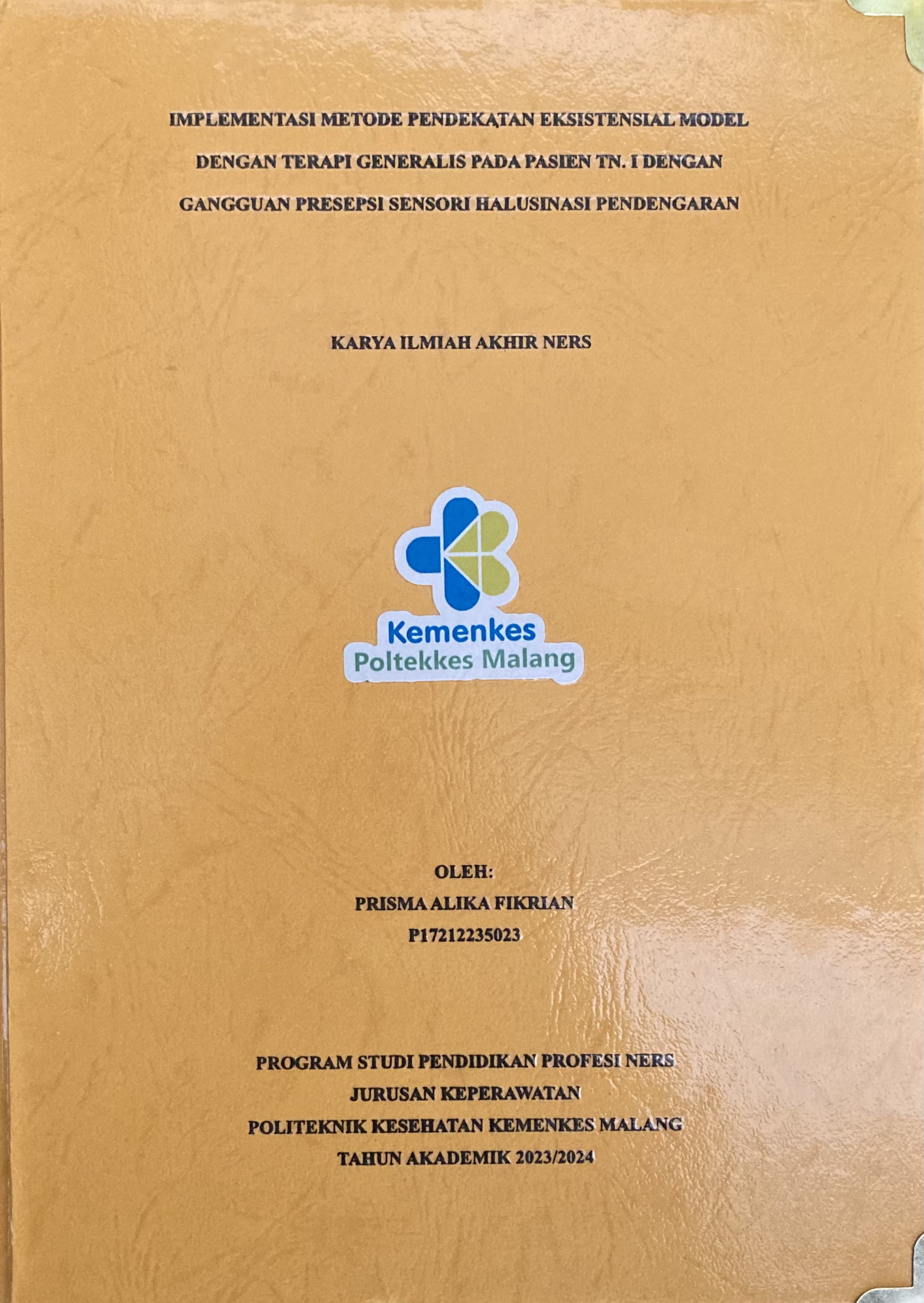 IMPLEMENTASI METODE PENDEKATAN EKSISTENSIAL MODEL  DENGAN TERAPI GENERALIS PADA PASIEN TN. I DENGAN  GANGGUAN PRESEPSI SENSORI HALUSINASI PENDENGARAN