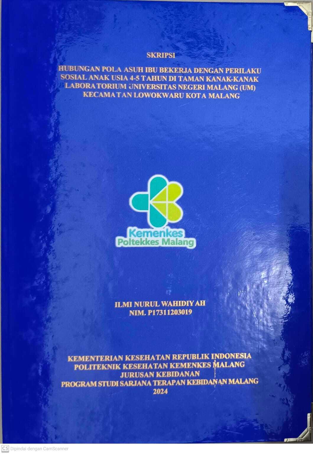 HUBUNGAN POLA ASUH IBU BEKERJA DENGAN PERILAKU  SOSIAL ANAK USIA 4-5 TAHUN DI TAMAN KANAK-KANAK  LABORATORIUM UNIVERSITAS NEGERI MALANG (UM)  KECAMATAN LOWOKWARU KOTA MALANG 