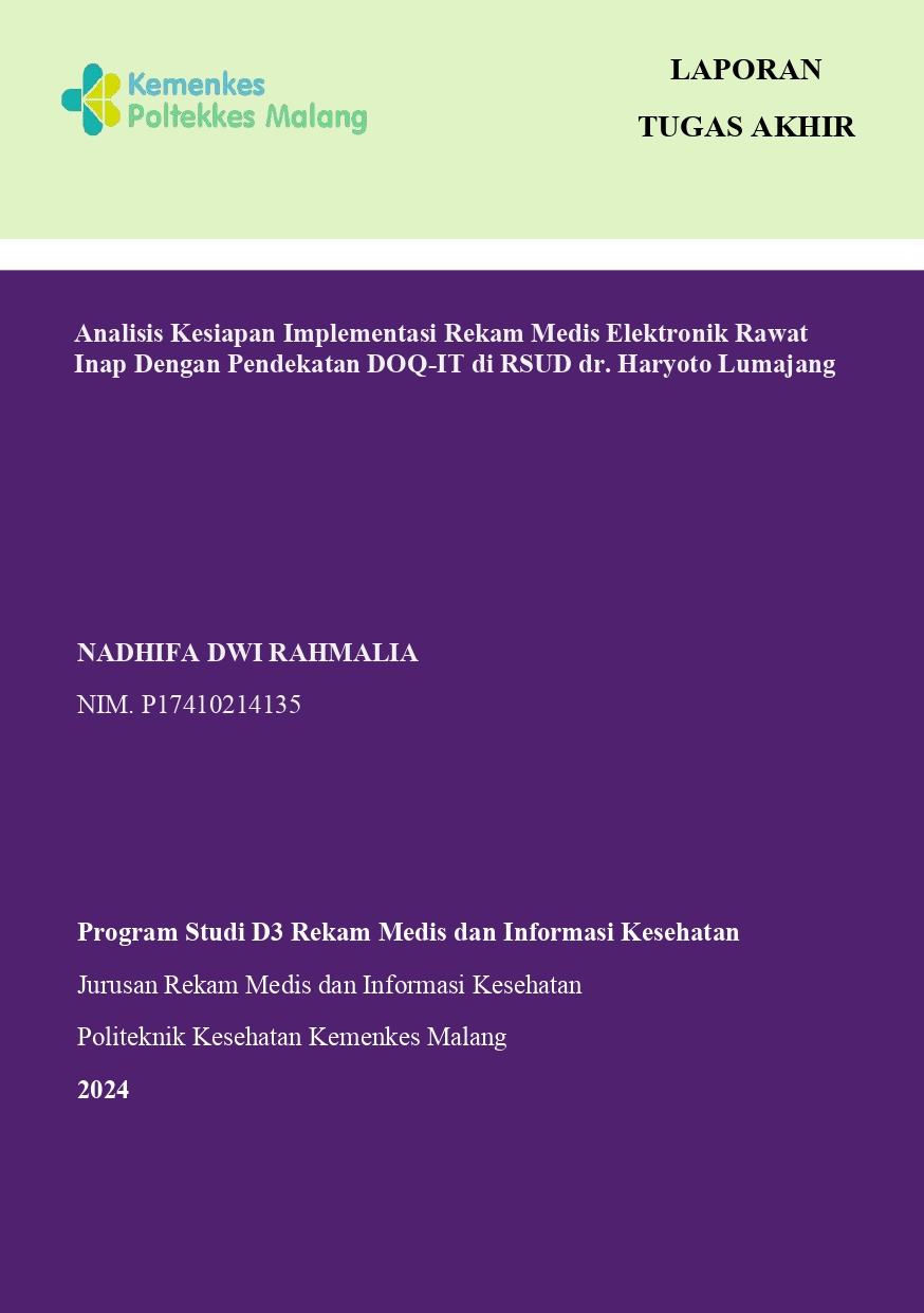 ANALISIS KESIAPAN IMPLEMENTASI REKAM MEDIS ELEKTRONIK  RAWAT INAP DENGAN PENDEKATAN DOQ-IT DI RSUD DR.  HARYOTO LUMAJANG