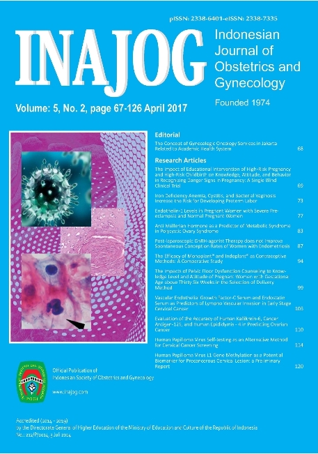 Indonesian Journal of Obstretric Gynecology (INAJOG) 