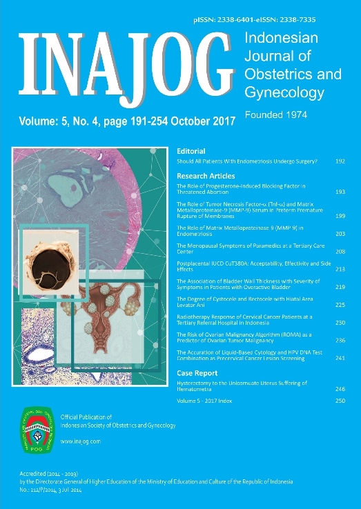 Indonesian Journal of Obstretric Gynecology (INAJOG) 