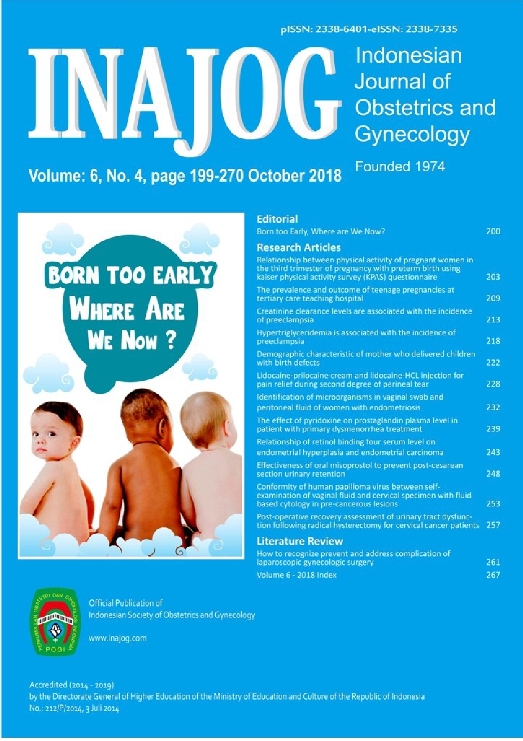 Indonesian Journal of Obstretric Gynecology (INAJOG) 